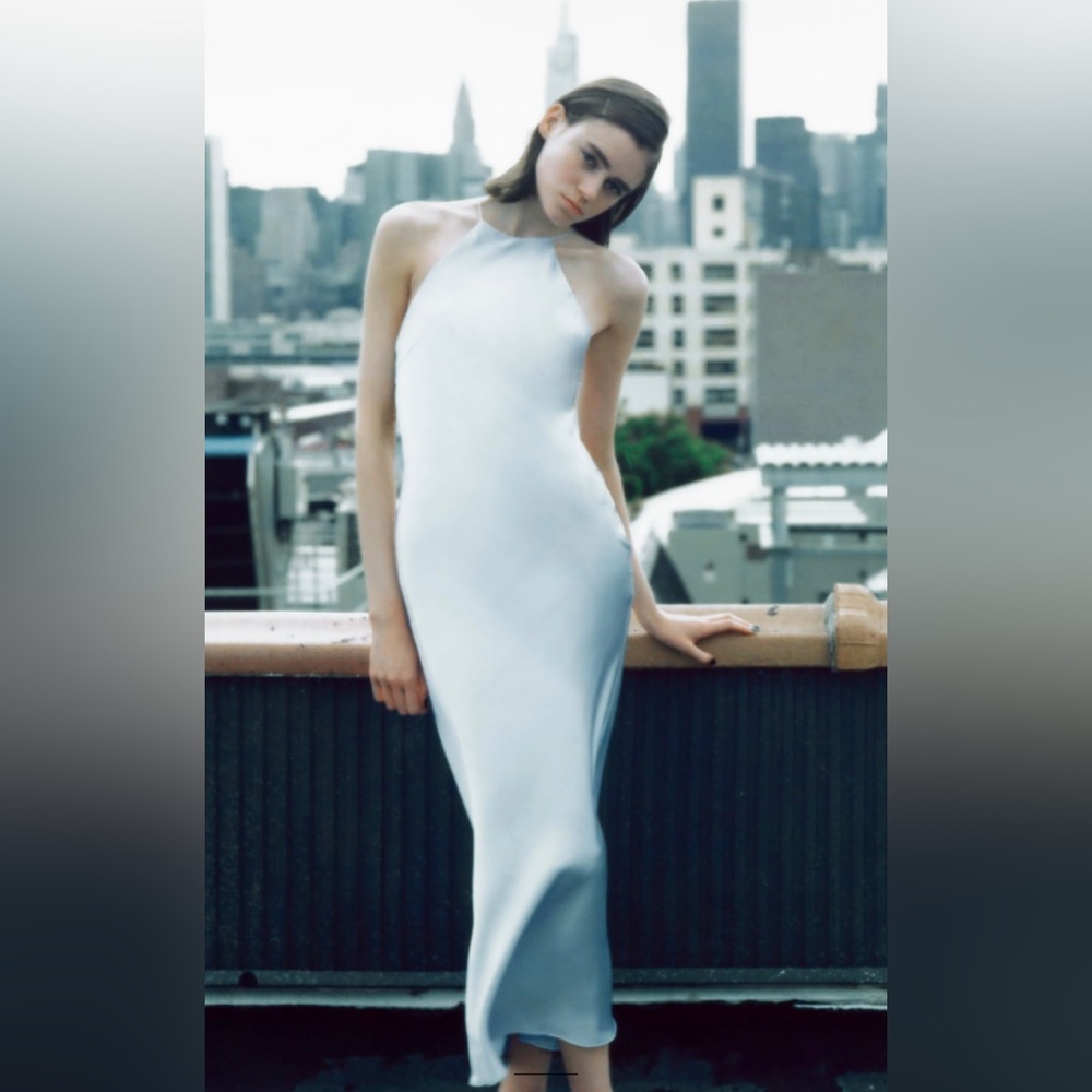 ZARA TRENDY SATIN DRESS WITH SPAGHETTI STRAPS